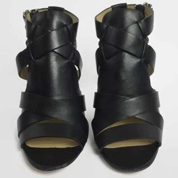 Coach Mila Leather Ankle Strap Heel Sandals Size 11 Black - Picture 2 of 8